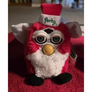 1999 Tiger Holiday Furby Red White Christmas Edition In Box Hasbro